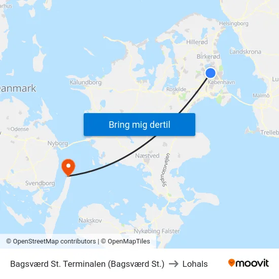 Bagsværd St. Terminalen (Bagsværd St.) to Lohals map