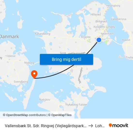 Vallensbæk St. Sdr. Ringvej (Vejlegårdsparken) to Lohals map