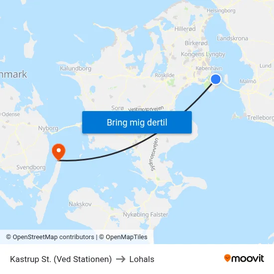 Kastrup St. (Ved Stationen) to Lohals map