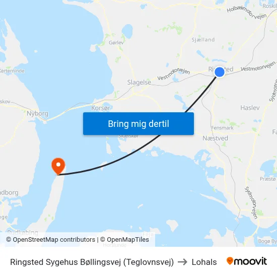 Ringsted Sygehus Bøllingsvej (Teglovnsvej) to Lohals map