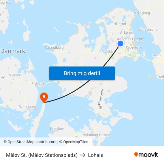 Måløv St. (Måløv Stationsplads) to Lohals map