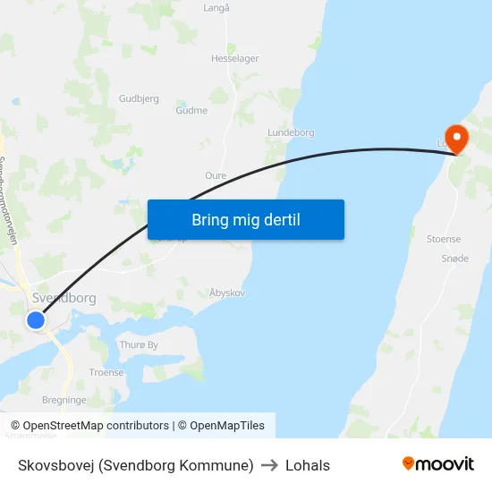 Skovsbovej (Svendborg Kommune) to Lohals map