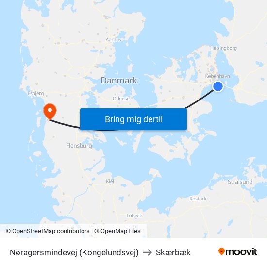 Nøragersmindevej (Kongelundsvej) to Skærbæk map