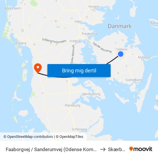Faaborgvej / Sanderumvej (Odense Kommune) to Skærbæk map