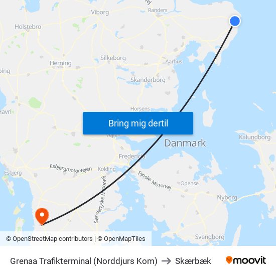 Grenaa Trafikterminal (Norddjurs Kom) to Skærbæk map