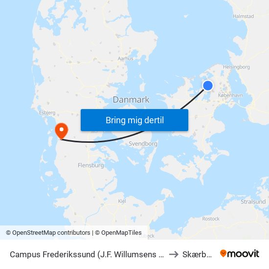 Campus Frederikssund (J.F. Willumsens Vej) to Skærbæk map