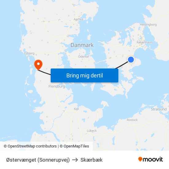 Østervænget (Sonnerupvej) to Skærbæk map