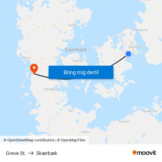 Greve St. to Skærbæk map