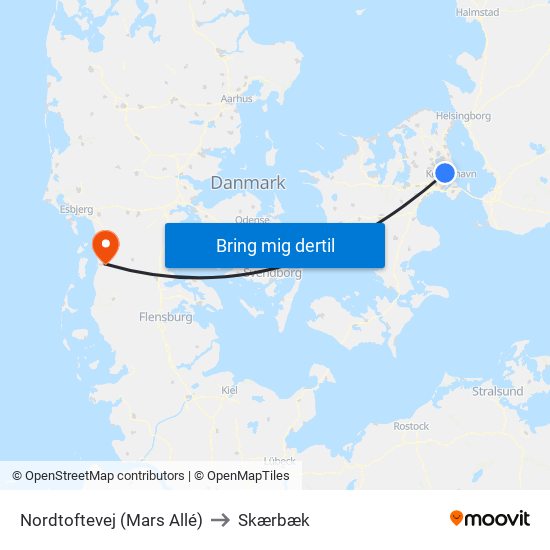 Nordtoftevej (Mars Allé) to Skærbæk map