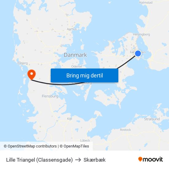 Lille Triangel (Classensgade) to Skærbæk map