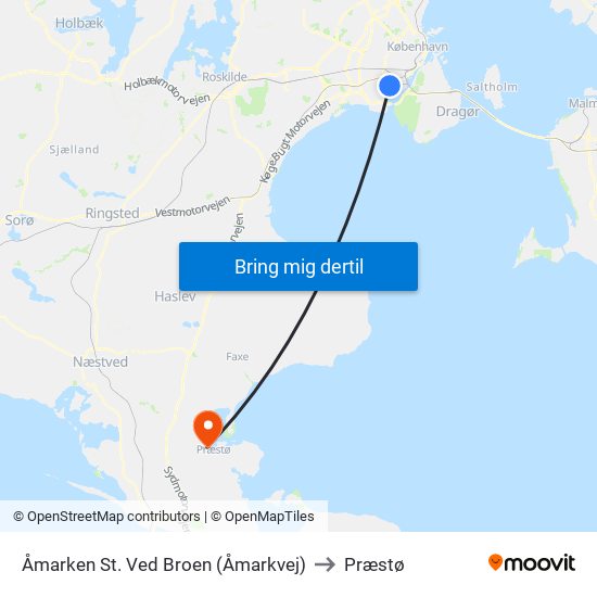 Åmarken St. Ved Broen (Åmarkvej) to Præstø map