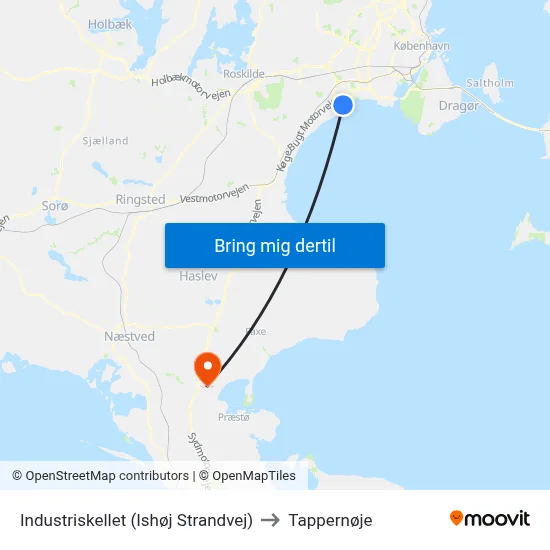 Industriskellet (Ishøj Strandvej) to Tappernøje map
