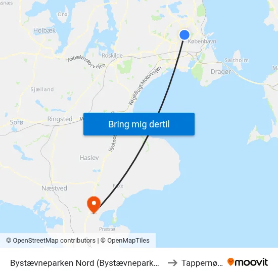 Bystævneparken Nord (Bystævneparken) to Tappernøje map