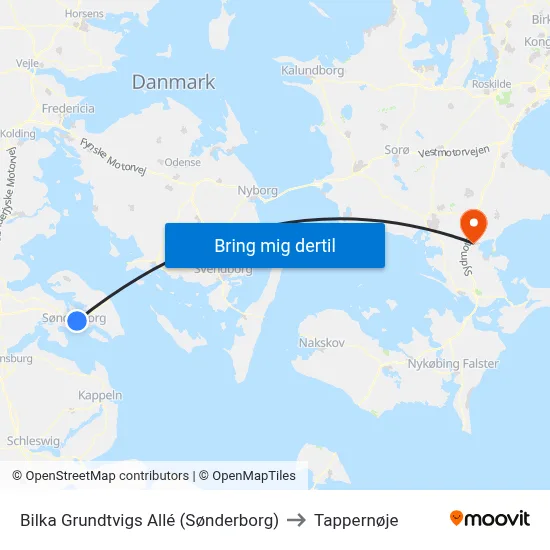Bilka Grundtvigs Allé (Sønderborg) to Tappernøje map
