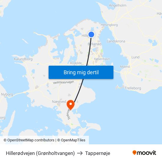 Hillerødvejen (Grønholtvangen) to Tappernøje map