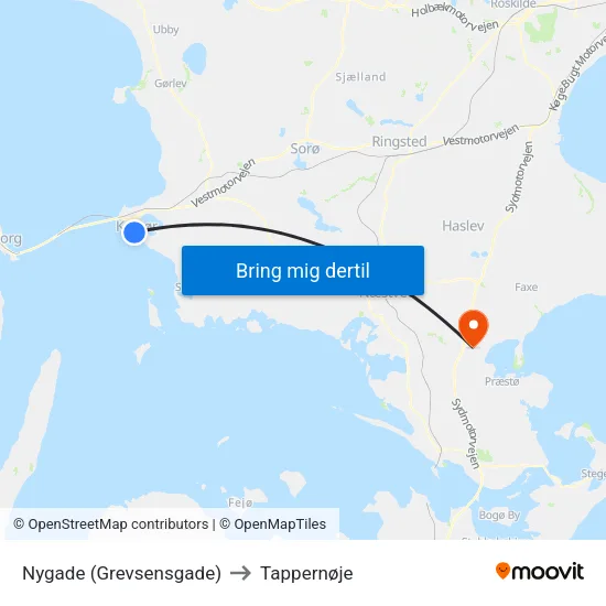 Nygade (Grevsensgade) to Tappernøje map