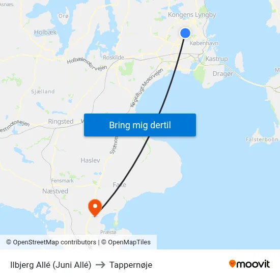 Ilbjerg Allé (Juni Allé) to Tappernøje map