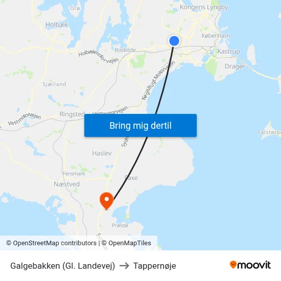 Galgebakken (Gl. Landevej) to Tappernøje map