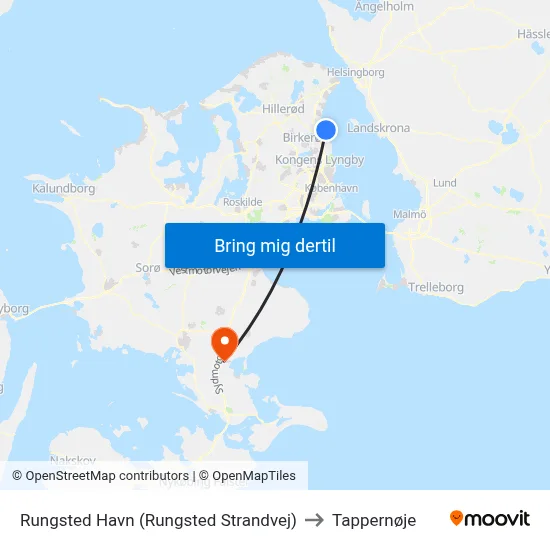 Rungsted Havn (Rungsted Strandvej) to Tappernøje map