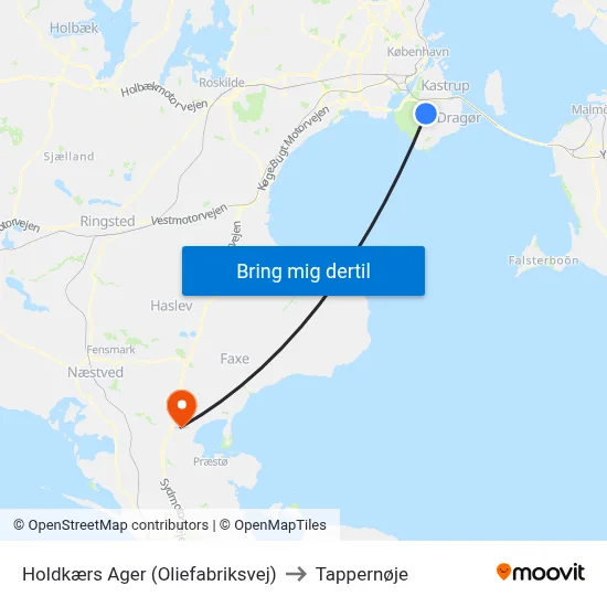 Holdkærs Ager (Oliefabriksvej) to Tappernøje map