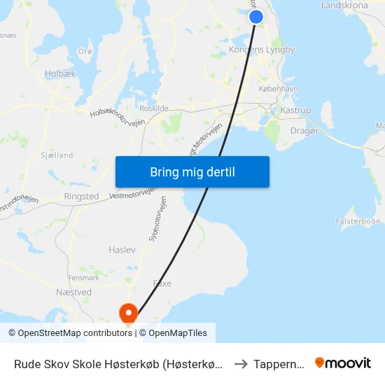 Rude Skov Skole Høsterkøb (Høsterkøbvej) to Tappernøje map
