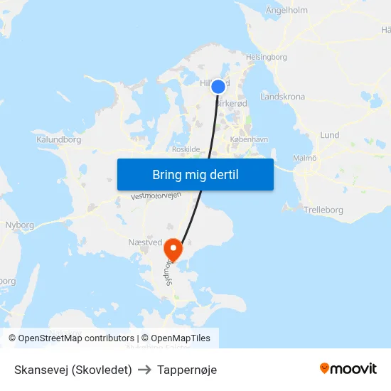 Skansevej (Skovledet) to Tappernøje map