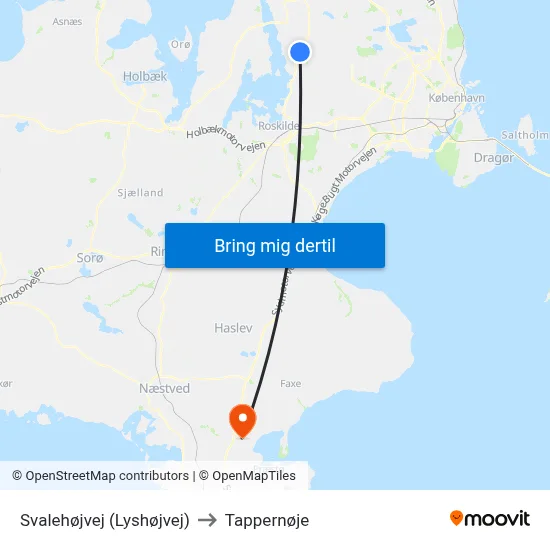 Svalehøjvej (Lyshøjvej) to Tappernøje map