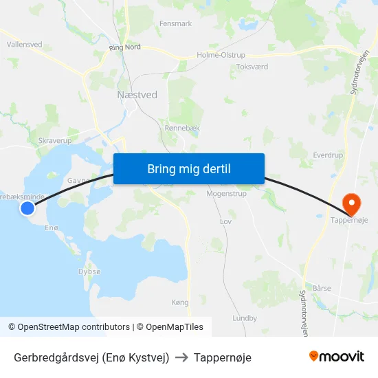 Gerbredgårdsvej (Enø Kystvej) to Tappernøje map