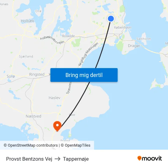 Provst Bentzons Vej to Tappernøje map