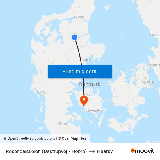 Rosendalskolen (Døstrupvej / Hobro) to Haarby map