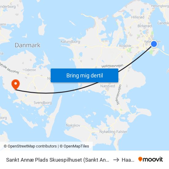 Sankt Annæ Plads Skuespilhuset (Sankt Annæ Plads) to Haarby map