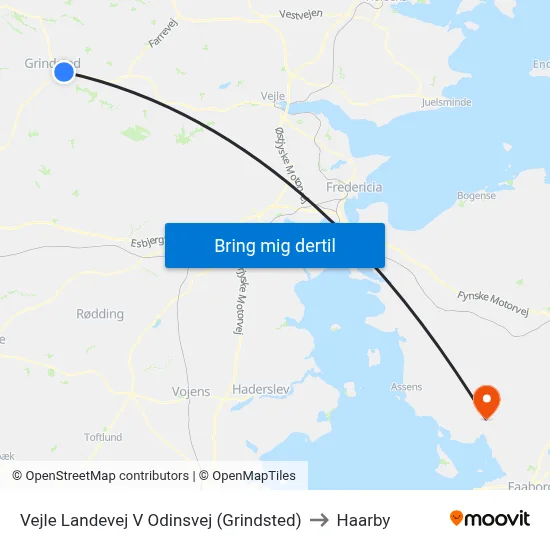 Vejle Landevej V Odinsvej (Grindsted) to Haarby map