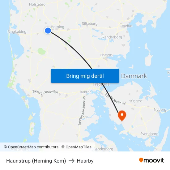 Haunstrup (Herning Kom) to Haarby map