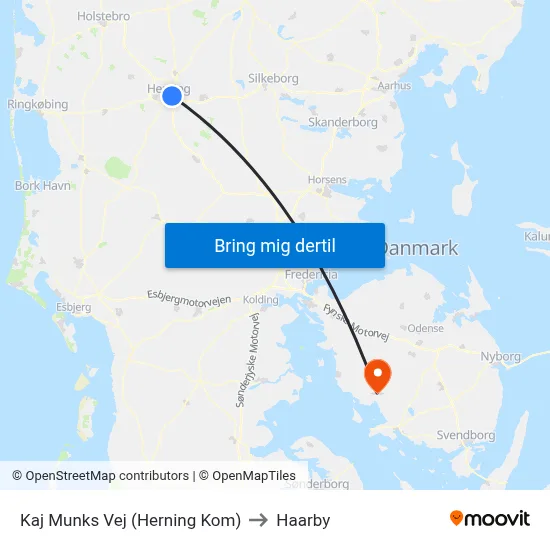 Kaj Munks Vej (Herning Kom) to Haarby map