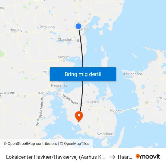 Lokalcenter Havkær/Havkærvej (Aarhus Kom) to Haarby map
