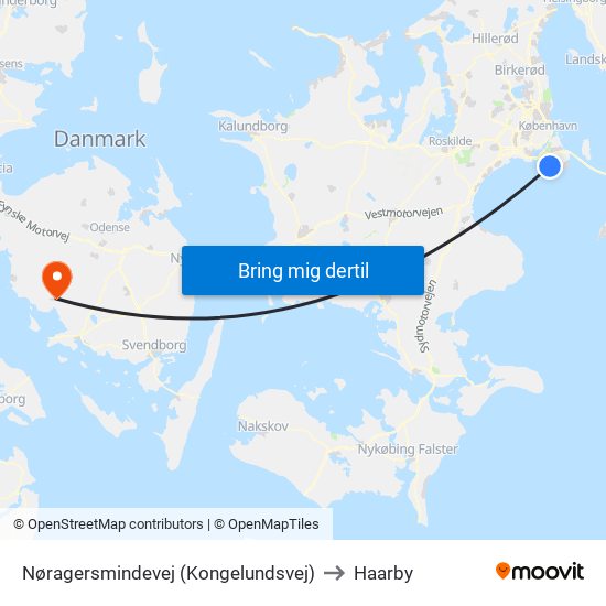 Nøragersmindevej (Kongelundsvej) to Haarby map