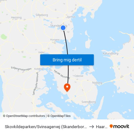 Skovkildeparken/Svinsagervej (Skanderborg Kom) to Haarby map