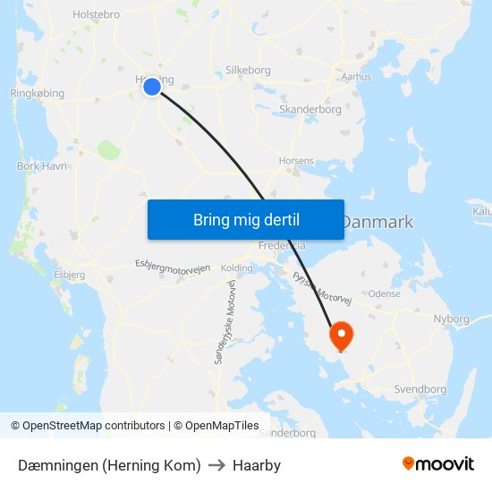 Dæmningen (Herning Kom) to Haarby map