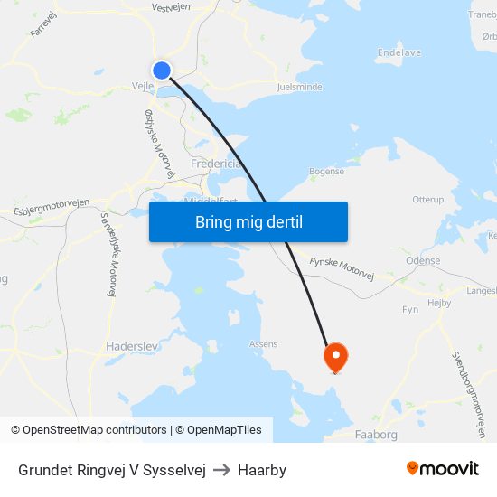 Grundet Ringvej V Sysselvej to Haarby map