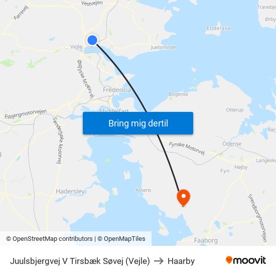 Juulsbjergvej V Tirsbæk Søvej (Vejle) to Haarby map