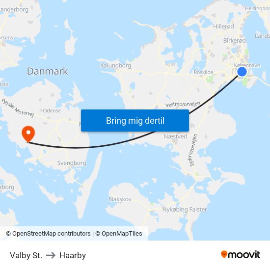 Valby St. to Haarby map