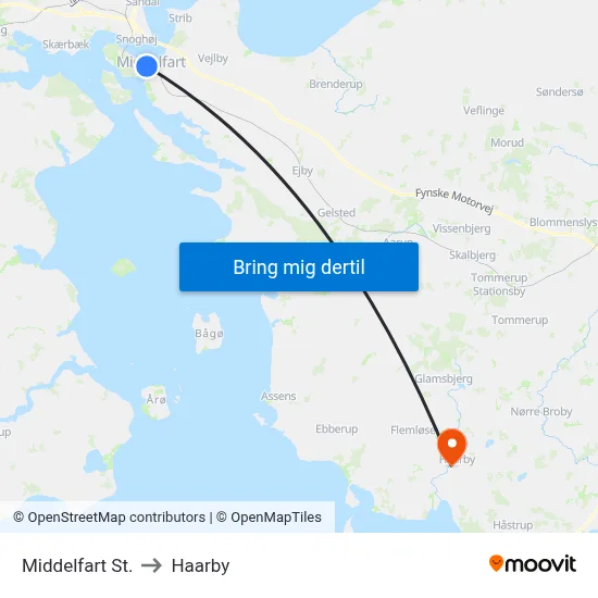 Middelfart St. to Haarby map