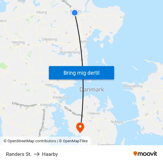 Randers St. to Haarby map