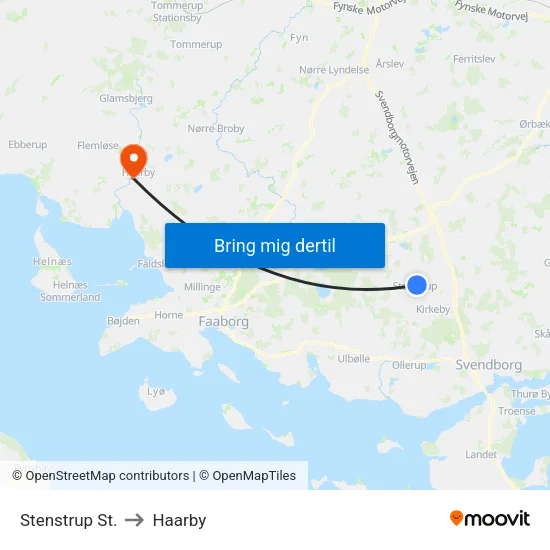 Stenstrup St. to Haarby map