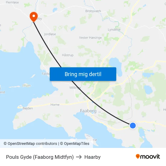 Pouls Gyde (Faaborg Midtfyn) to Haarby map
