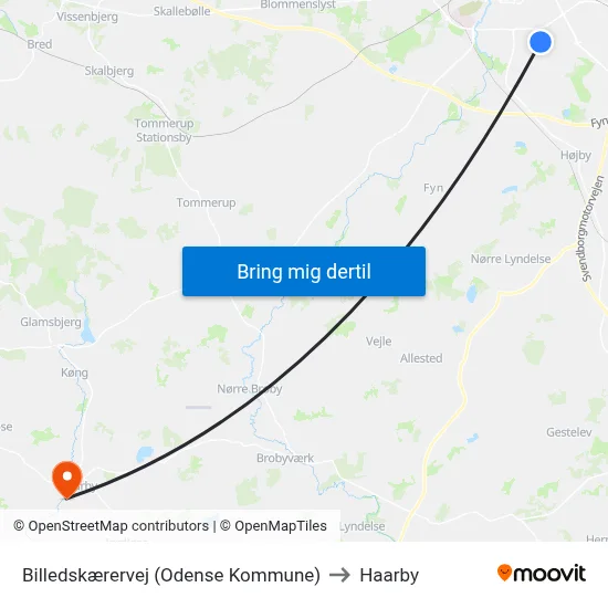 Billedskærervej (Odense Kommune) to Haarby map