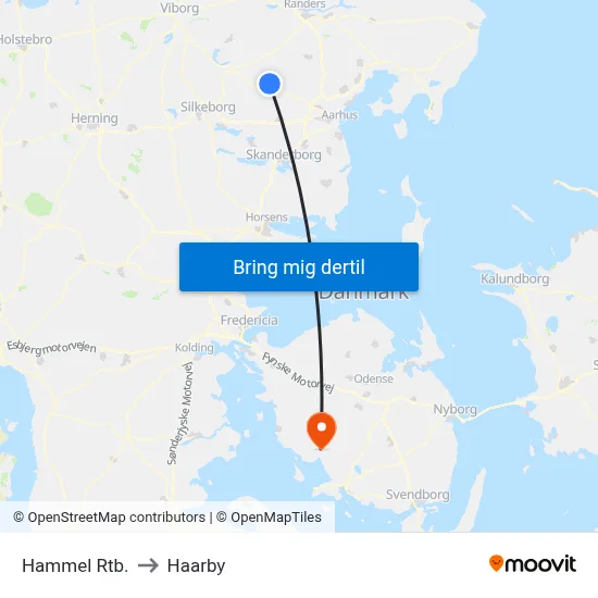 Hammel Rtb. to Haarby map