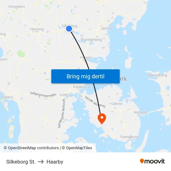 Silkeborg St. to Haarby map