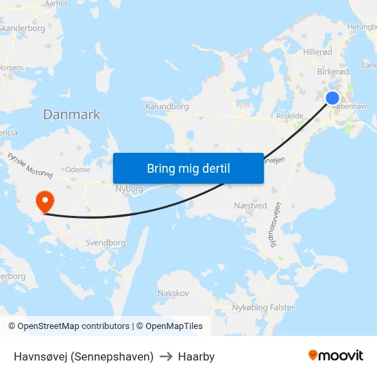 Havnsøvej (Sennepshaven) to Haarby map