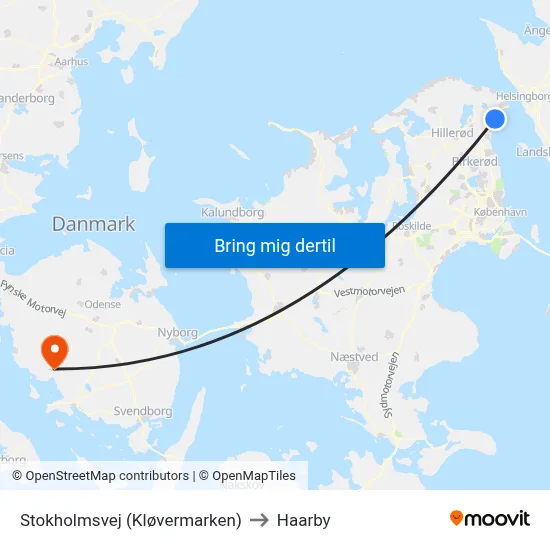 Stokholmsvej (Kløvermarken) to Haarby map